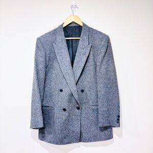 G.P. PEDRINI Vintage grey wool blazer | Double breasted retro suit | Size 44R *